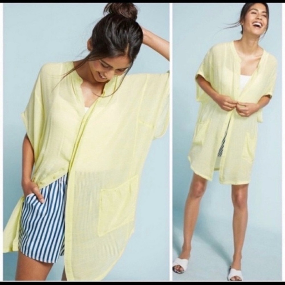 Anthropologie Size XS Kendra Oversized Button Up Tunic Saturday Sunday Women’s